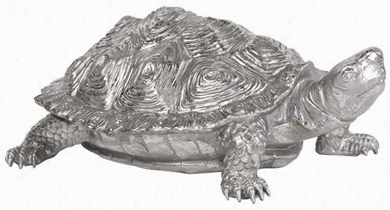 Turtle Figurine- 6""hx16""wx9""d, Gray