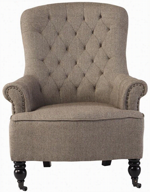 Voltaire Loll Chair - 39.5";"hx33"&uqot;w, Herringbone Bwn