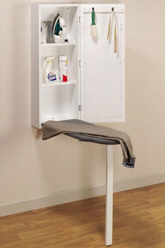 Wall-mounted Ironing Station - 42""hx16""w, White