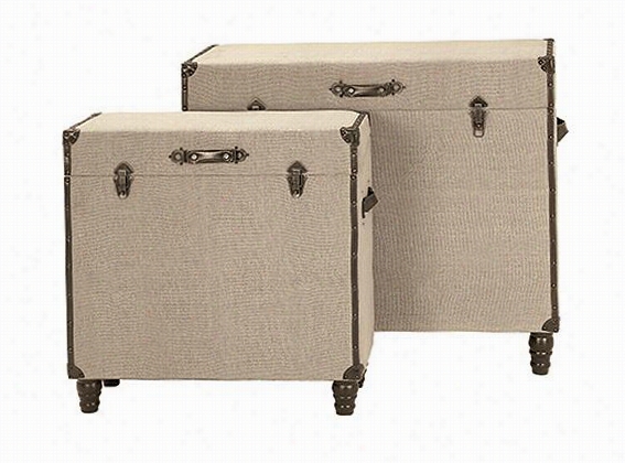 Warren Burlap  Trunks - S Et Of 2 - Set Of 2, Tan