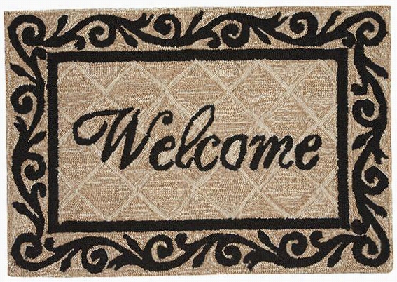 Welcome Doormat - 24""x36"&q Uot;, Blackk