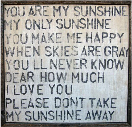 You Are My Sunshine Wooden Sign - 26 X 26"", Washed White