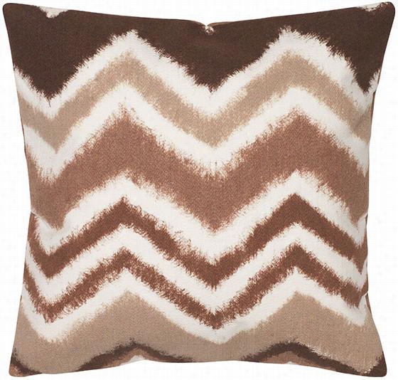 Zigzag Ikat Indoor/all-weather Otudoorp Atio Pillow - 29"" Square, Chocolate Brown