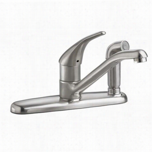 American Standard 4175.503.075 Colony Soft Swivel Spout Kitchen Faucet In Chrome In The Opinion Of Through  Escutcheon Side Spray