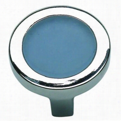 Atlas Homewares 229-blu-ch Spa 1-1/4" ;" Blue Round Knob In Polished Chrome