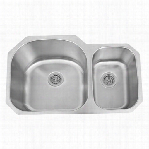 Barclay Kssdb2546-ss Haines  32"" Double Bowl Kitche Ns Ink Wiith Small Bowl On Right In Stainless Steel