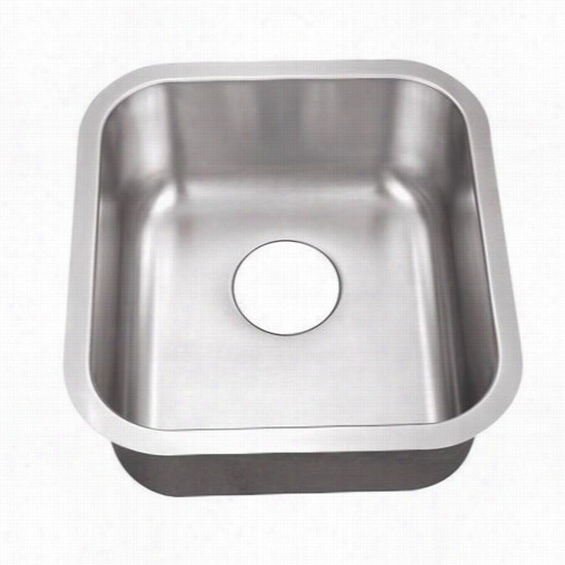 Belle Fore Bfsb708 Undermount Stainless Steel 16-2/8"" X 18&quk;" X 8"&quog; No Holee Single Bowl Kitchen Sink In Satin Brush