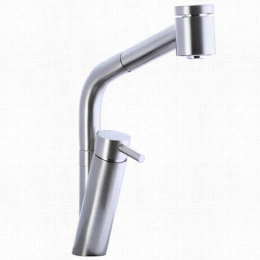 Cifil 221.145.620 Techno Choose Handle Pullout Kitchen Faucet In Satin Nickel