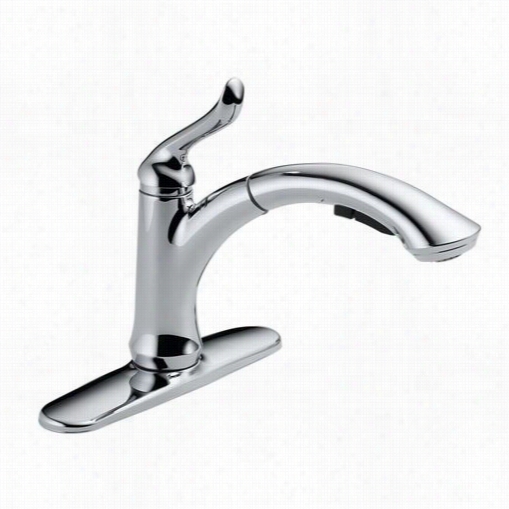 Delta 4353-dst Linden Single Handle Pullout Kitchen Faucet In Chrome