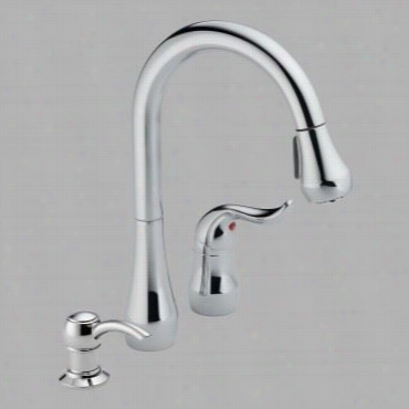 Delta P188102lf Apex Single Handle Pull-down Kitchen Faucet With Soap Dispenser