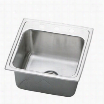 El Kay Dlr171610 0lustertone 16"" Top Mount Single Bowl Stai Nless Steel Sink