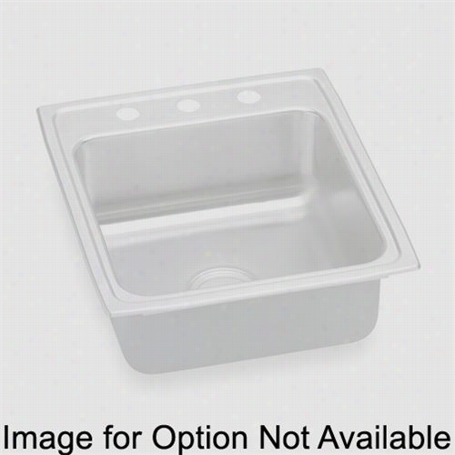 Elkay Dlr102210mr2 Lustertone 22" &&quoot; Top Mount Ssignle Bowl 2 Hole Stainless Steel Sink