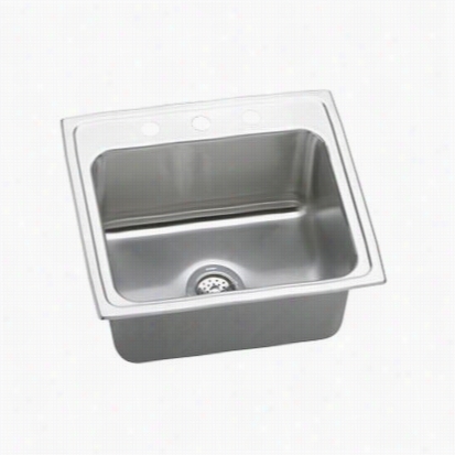 Elkay Dlr22910 Lustertone  Deeps Ingle Bowl Sink With Faucet Ledge (22"&qult; X 19.5"")