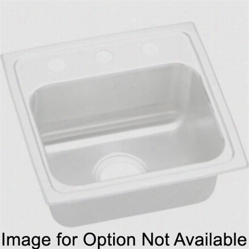 Elkay Dlrq171610os4 Lustertone 17"" Top Mounnt Single Bowl 4 Hole  Stainless Steel Sink