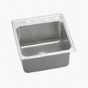 Elkay Dlrq2022100 Lustertone 20"" Top Mount Single Bowl Stainless Steel Sink