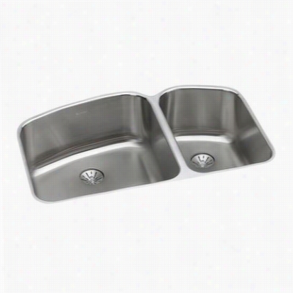 Elkay Eluh31229rpd Harmony 2-3/4"&;quot; Perfect Drain Double Basins Kitchen Sink In Stainless Harden