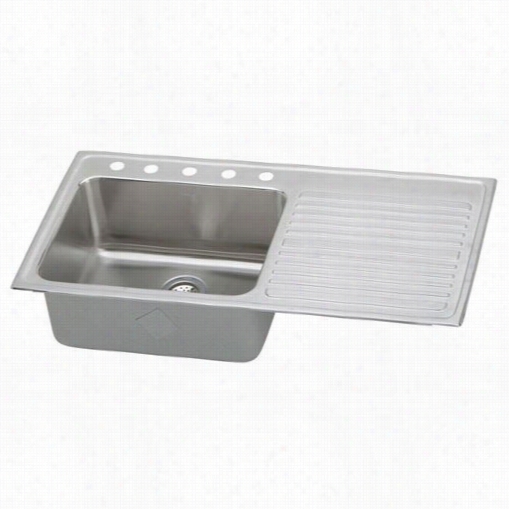 Elkay Ilgr4322l5 Lstertone 43"" Top Mount Single Bowl 5 Hole Stainlesssteel Sink