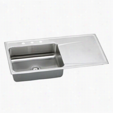 Elkay Ilr4322r Lustertone Single Bowl Sink To Right Of Work Area