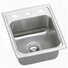 Elkay Lr13160 Lustertone1 3"" Top Mount Single Bowl Stainless Steel Sink