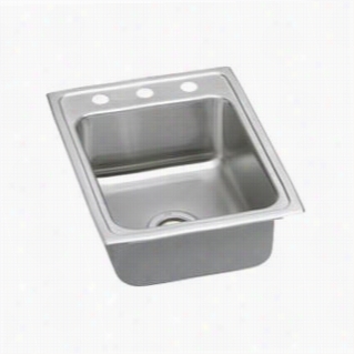 Elka Lr17220  Lustertone 22"" Top Mount Single Bowl Stainless Steel Sink