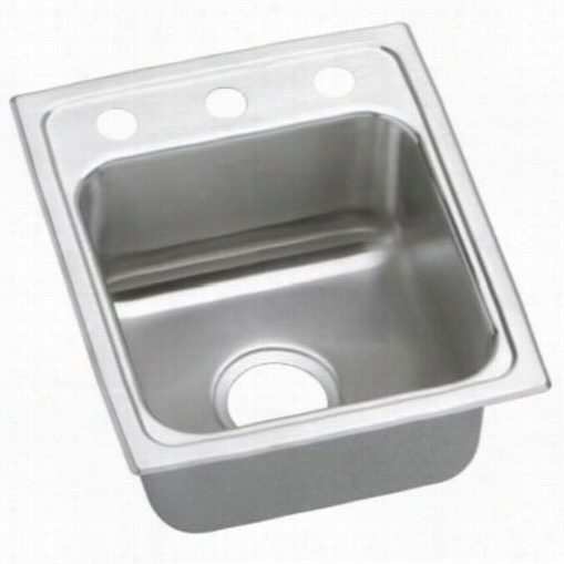 Elkay Lrad1316553 Lustertone 5-1/2"" Top Mount Single Bowl 3 Hole Srainless Steel Sink