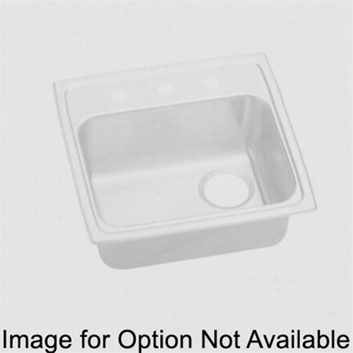 Elkay Lrad191855ros4 Lusterton E 19&quoy;" Top Mount Single Bovl 4 Hole Right Drain Stainless Steel Sink