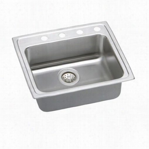 Elkay Lrad2521400 Lustertone 4"&quto; Top Mountt Single Bowl Stainless Steel Sink