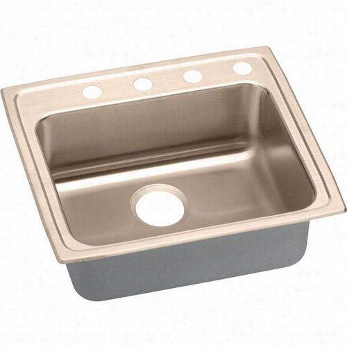 Elksy Lad252155_628842 Gourmet Lusttertone Cuverro Antimicrobial Copper 25"" X 21-1/4"" X 5-1/2&quog;&qut; Single Bowl Top Mount Sink