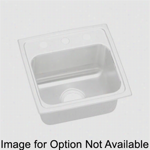 Elkay Lradq171665mr2 Lustertone 6-1/2"" Drop-in Single Bowl 2 Hole Middle/right Stainless Steel Sink