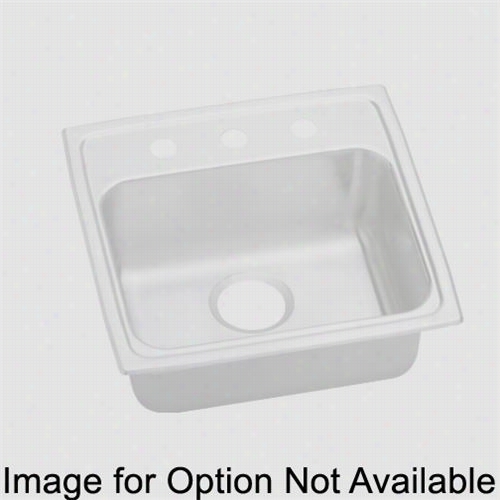 Elkay Lradq191965o4 Lustertone 6-1/2"" Top Mount Single Bowl 4 Hole  Spotless Steel Sink