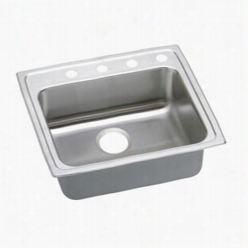 Elkay Lradq2219400 Lustertne 22"" Top Mount Single Bowl Stainless Steel Sink