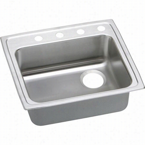 Elkay Lradq252165r Gourmet 18 Measure  25&quor;" X  21-11/4"&qu0t; X 6-1/2"" Single Bowl Kitchen Sink With Right Drain And Quick-clip Mounting System