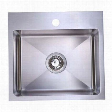 Fluid Fs-tsr2320-1 Th In Line 23"&quott; Top Ascend Single Bowl One Hole Kkithcen Sink In Stainless Steel