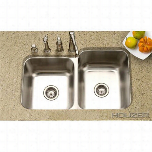 Houzer  Mec-3220 Sl-1 Medallion Classi Undermount 60/40 Spotless Stee (double Bowl) Sink