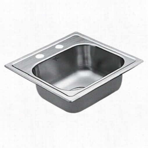 Moen G224562 2200 Series 15&qjot;"l X 15""w X 5"&qquot;d Drop In Single Basin Kitchen Sink With 3-1/2"" Drain