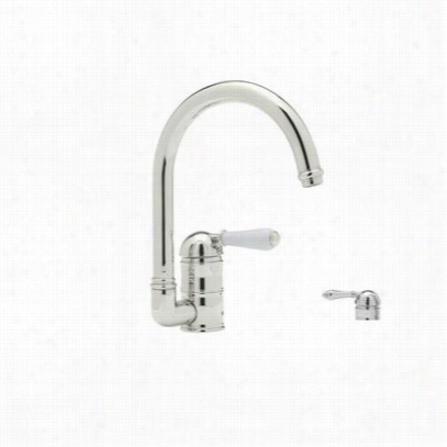 Rohl A3606lmpn Country Kitchen Single Metal L Always ""c"" Spout Kitcheen Faucet With Sidespray In Polished Nickel