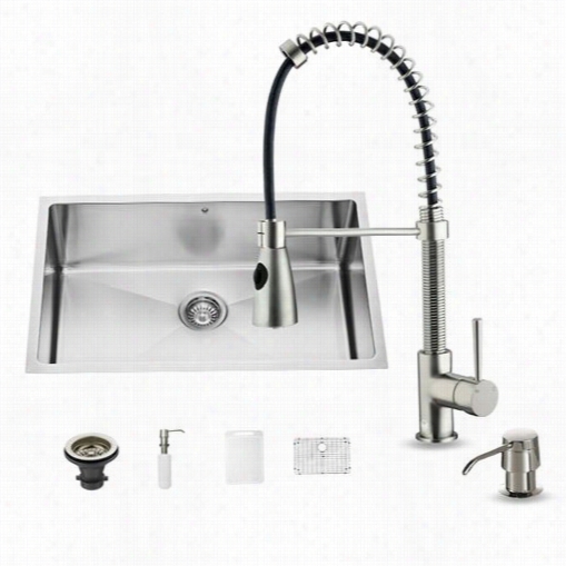 Vigo Vg15250 The Whole Of Ino Ne 30"&qjot; Undermount Stainless Armor Kitchen Sink And Afuet Set