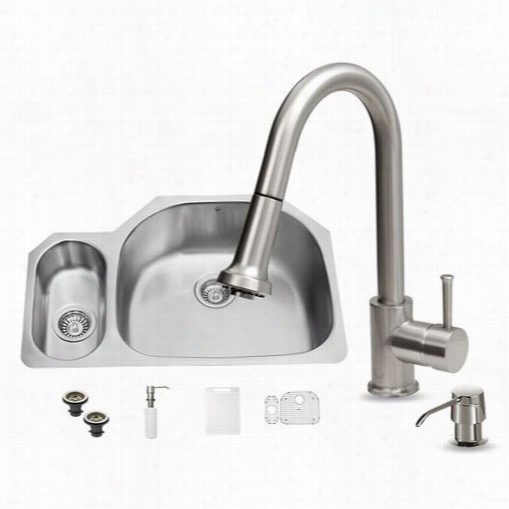 Vig Ovg15322 Alo In One 32&quoot;" Undermount Stinless Steel Kitchen Sink An Dfaucet Set