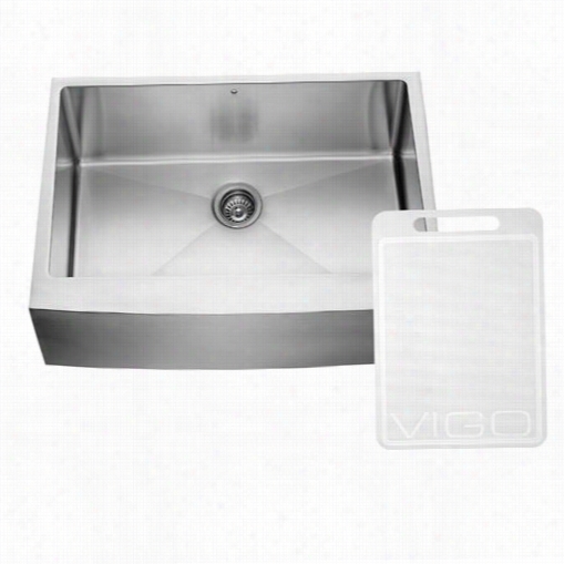 Vigo Vgr3020c 30" &qout; Farmhouse Stainless Steel 166 Gauge Single Bowl Kitchen Sink