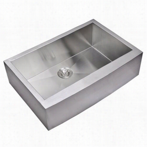 Water Creation Ss-as-3322a 33"" X 22"" Zero Radius Single Bowl S Tainless Steell Hand Made Apro Ffrot Nkitcheen Sink