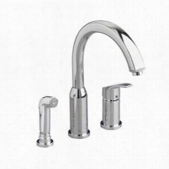 American Standard 4101.301.002 Arch Kitchen Faucet In Chrome With Sidespray