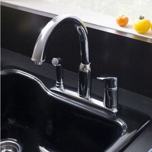 American Standard 4101.301.075 Arch Kitchen Faucet In Stainless Steel With Sidespray