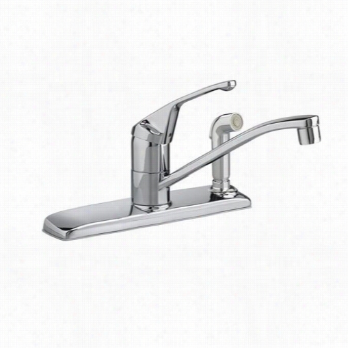 American Standard 4175.203f15 .002 Colony Single Handle Kitchen Faucet In Chrome With Through Escutcheon Side Spray