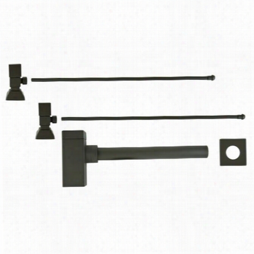 Barclay I5540s-orb Lavatory Supply Kit In Oil Rubbed Bronze Wih Trap And Square Hndle Stops