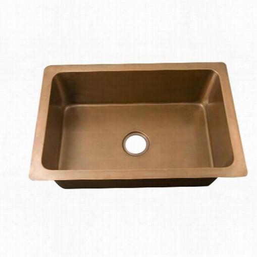 Barclay Kscsb3040-sac Regine 30"" Single Bowl Kitchen Sink In Smooth Antique Copper