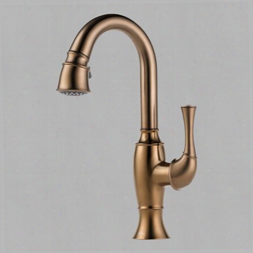 Brizo 63903lf-bz Talo Single Handle Pull Down Bar/prep Faucet In Brushed Bronze Brilliance