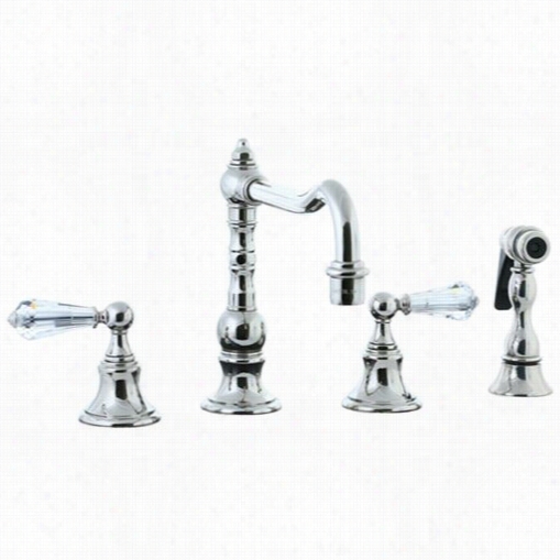 Cifial 265.255.721 Highlands 4 Hole Widespread  Pillar Kitchen Faucet With Side Spray In Polished Nickel