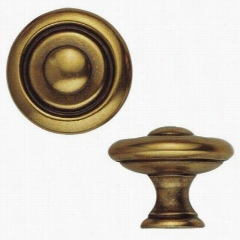 Classic Hardware 100442 1800 Circa 1-3/8"" Dia. Brass Round Kn0b