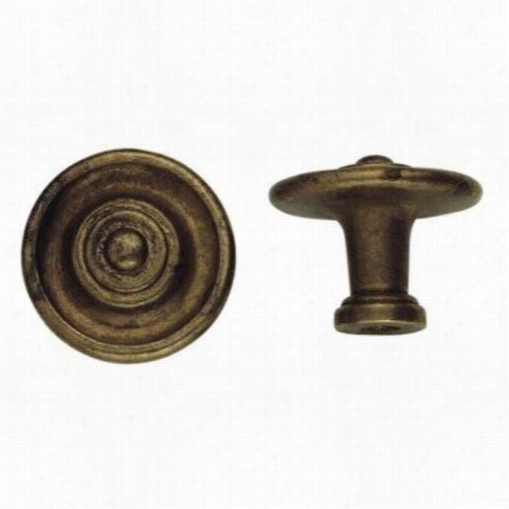 Classic Hardware 100477 1900 Circa 1"" Dia. Brass Round Kno B