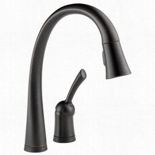 Delta 980t-rb-dst Pilar Single Handle Up Ll-down Kitchen Faucet In Venetian Bronze With Touch2o Technology